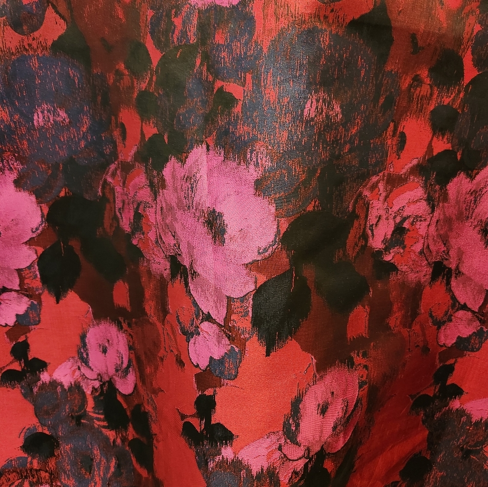 Roz&Ali, Size 12, Black Floral Dress With Belt Sash - Picture 6 of 9